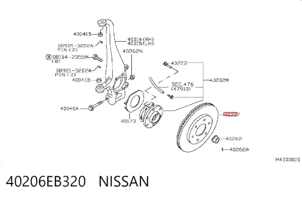 Disco de freno 40206EB320 Nissan/Infiniti