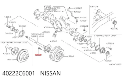 Perno de cubo NISSAN 40222C6001