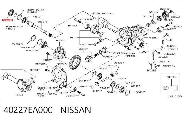Retén del diferencial del eje delantero 40227EA000 Nissan/Infiniti