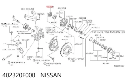 Retén de cubo de rueda delantero NISSAN 402320F000
