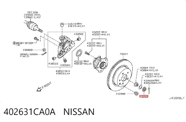 Tapa de cubo de rueda 402631CA0A Nissan/Infiniti