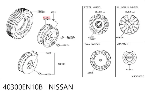 Llantas de acero (Estampado) 40300EN10B Nissan/Infiniti