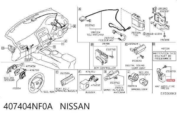 Unidad de control de presión de neumáticos 407404NF0A Nissan/Infiniti
