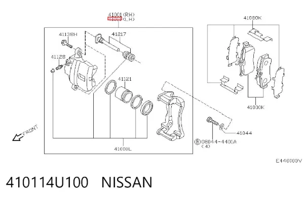 Pinza de freno delantera izquierda 410114U100 Nissan/Infiniti