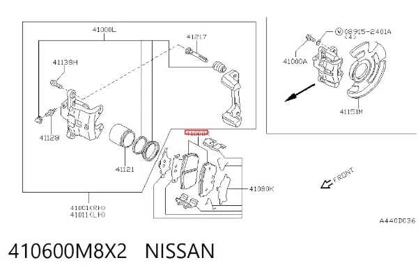 Pastillas de freno 410600M8X2 Nissan/Infiniti