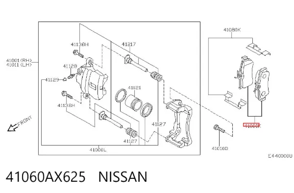 Pastillas de freno 41060AX625 Nissan/Infiniti