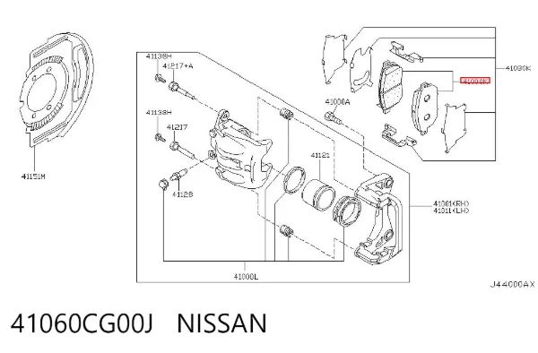 Pastillas de freno 41060CG00J Nissan/Infiniti