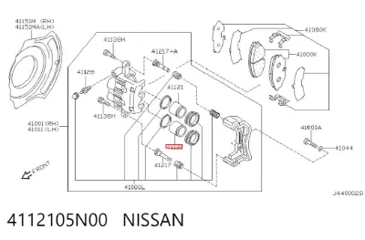 Émbolo de la pinza de freno delantera NISSAN 4112105N00