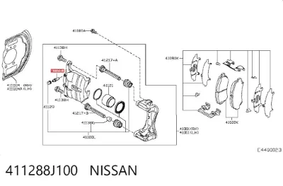 Válvula de purga de la pinza de freno delantera NISSAN 411288J100