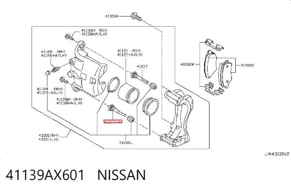 Kit de reparación de pinzas de freno 41139AX601 Nissan/Infiniti