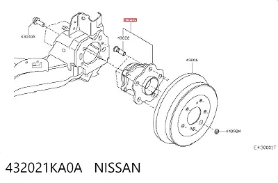 Cubo trasero NISSAN 432021KA0A