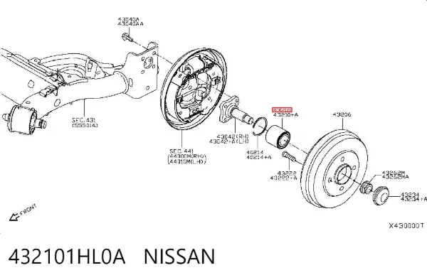 Cojinete de rueda 432101HL0A Nissan/Infiniti