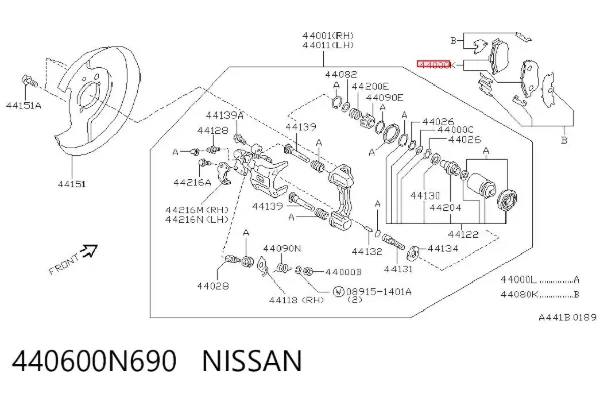 Pastillas de freno traseras 440600N690 Nissan/Infiniti