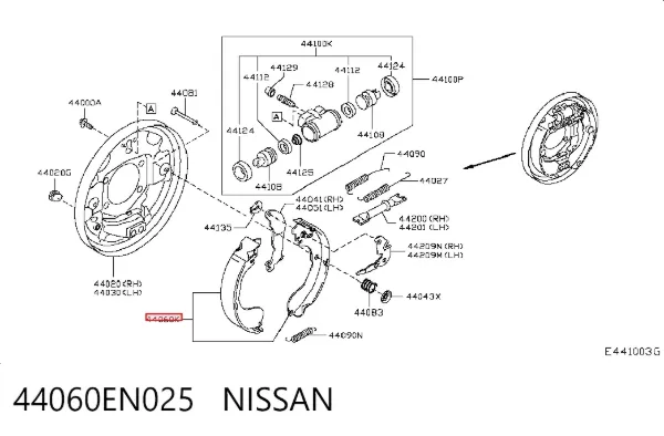 Zapatas de freno 44060EN025 Nissan/Infiniti