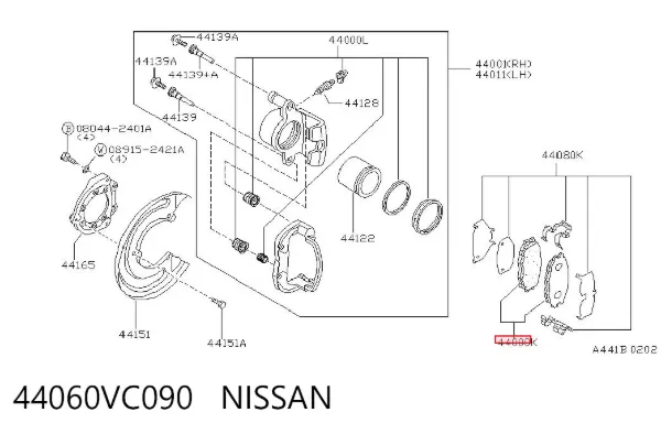 Pastillas de freno 44060VC090 Nissan/Infiniti
