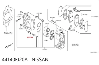 Guía de la pinza de freno delantera NISSAN 44140EJ20A