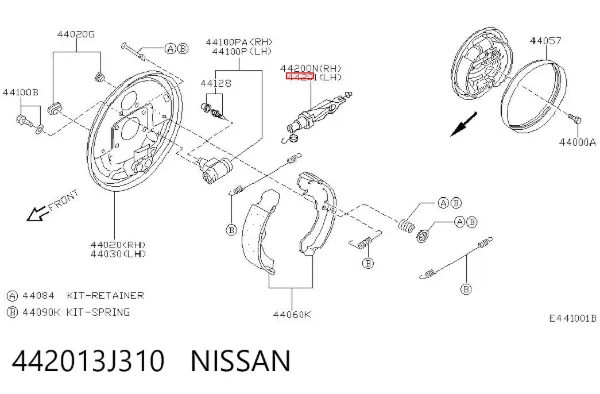 Kit de reparación del mecanismo de ajuste automático de zapatas de freno Peugeot 406 8B