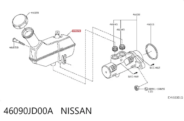 Depósito de líquido de frenos Nissan Qashqai I
