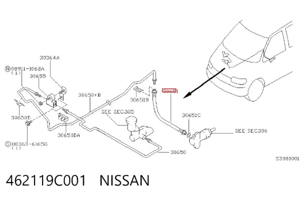 Latiguillo de embrague 462119C001 Nissan/Infiniti