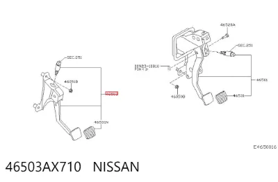 Pedal de embrague NISSAN 46503AX710