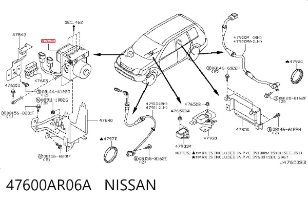 Módulo ABS 47600AR06A Nissan/Infiniti