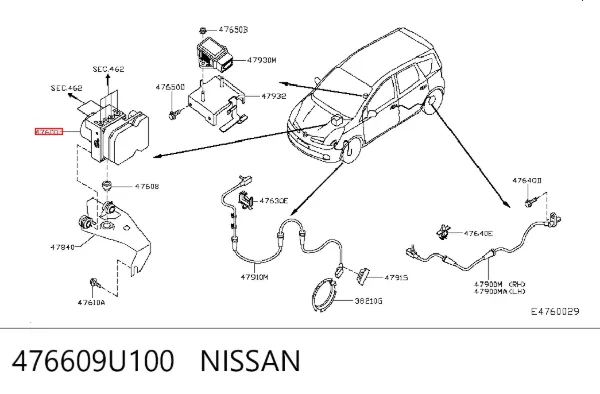 Módulo ABS 476609U100 Nissan/Infiniti