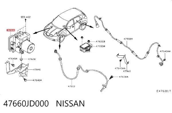 Módulo ABS 47660JD000 Nissan/Infiniti
