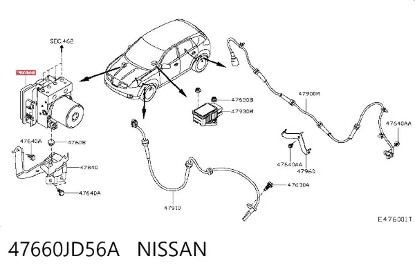 Módulo ABS 47660JD56A Nissan/Infiniti
