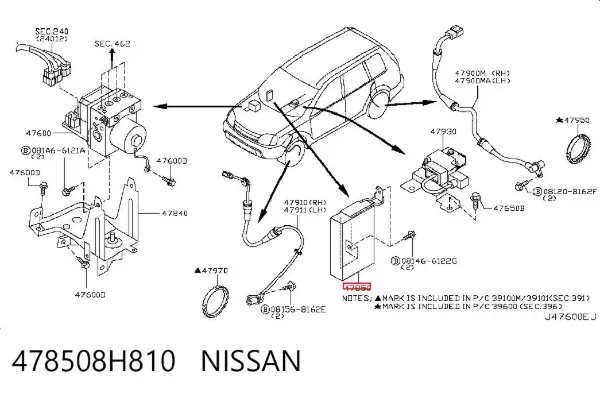 Módulo de control ABS 478508H810 Nissan/Infiniti