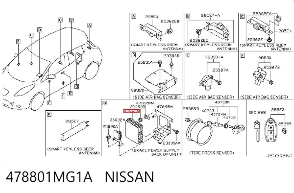 Regulador de la fuerza de frenado 478801MG1A Nissan/Infiniti