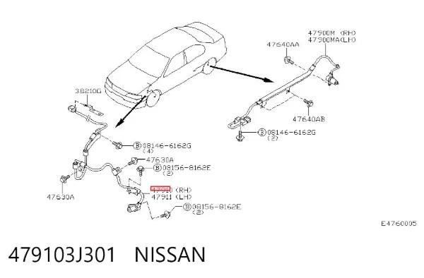 Sensor ABS delantero derecho 479103J301 Nissan/Infiniti