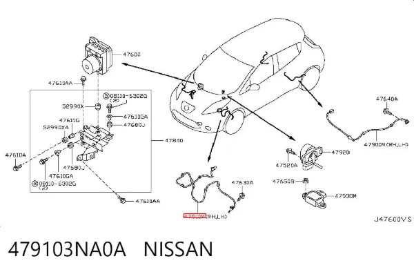 Sensor ABS 479103NA0A Nissan/Infiniti