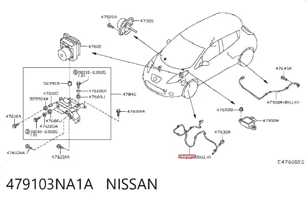 Sensor ABS 479103NA1A Nissan/Infiniti