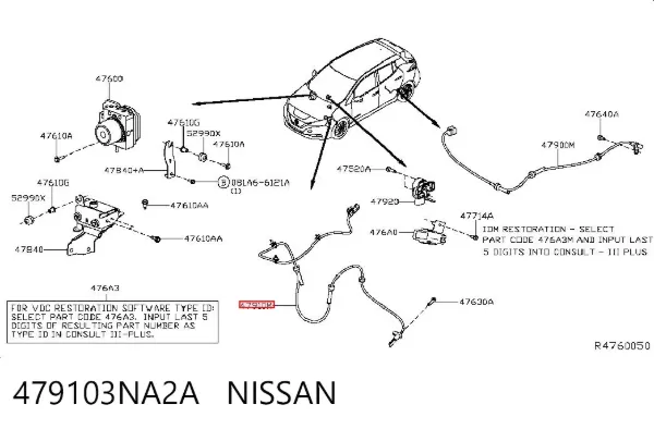Sensor ABS 479103NA2A Nissan/Infiniti