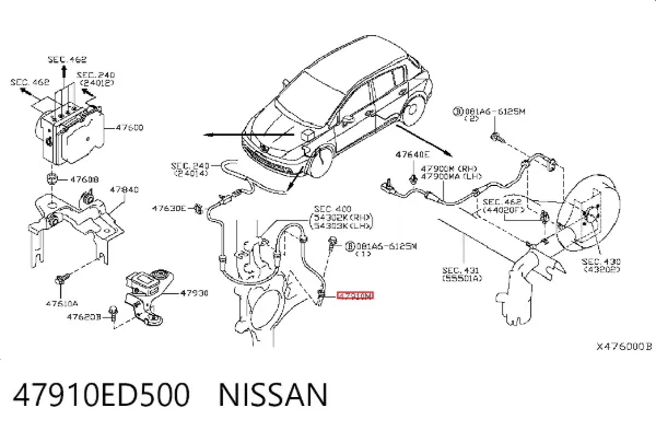 Sensor ABS 47910ED500 Nissan/Infiniti