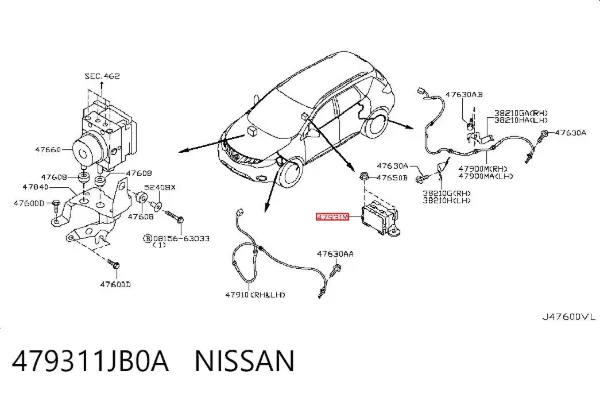 Sensor de aceleración lateral (ESP) 479311JB0A Nissan/Infiniti