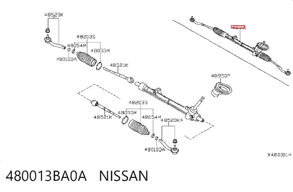 Cremallera de dirección Nissan Versa II
