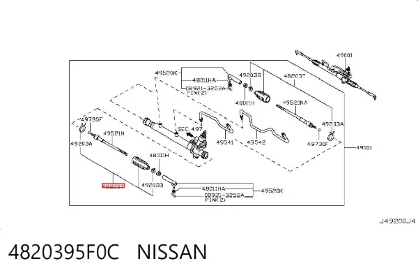 Fuelle dirección 4820395F0C Nissan/Infiniti