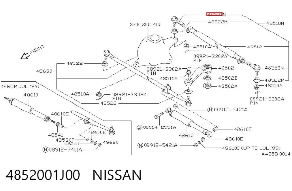 Rótula barra de dirección 4852001J00 Nissan/Infiniti