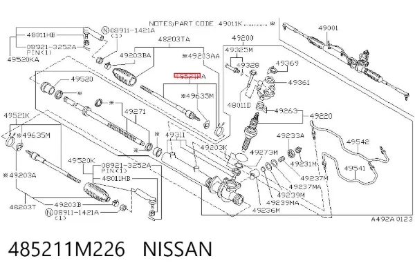 Barra de acoplamiento 485211M226 Nissan/Infiniti