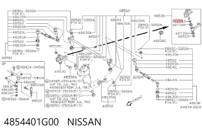 Buje del brazo oscilante NISSAN 4854401G00