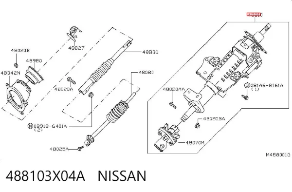 Columna dirección Nissan Pathfinder R51M