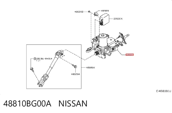 Columna dirección 48810BG00A Nissan/Infiniti