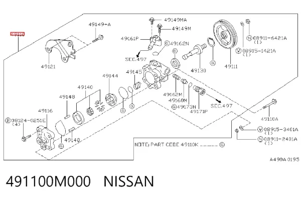 Bomba de dirección Nissan Sunny III