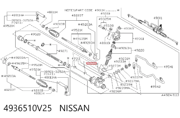 Kit de reparación, mecanismo dirección Nissan Sunny III