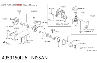 Juego de reparación de bomba de dirección hidráulica NISSAN 4959150L26