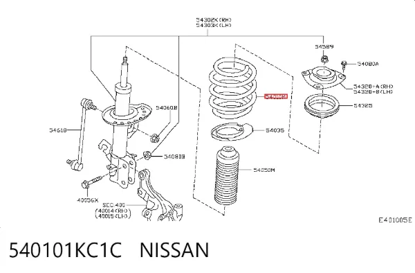 Muelle delantero 540101KC1C Nissan/Infiniti