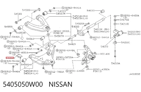 Tope de amortiguador delantero 5405050W00 Nissan/Infiniti