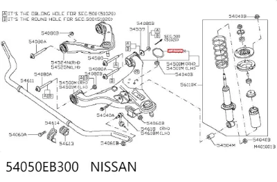Tope del brazo de suspensión delantero inferior NISSAN 54050EB300