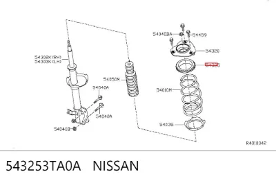 Rodamiento de soporte del amortiguador delantero NISSAN 543253TA0A